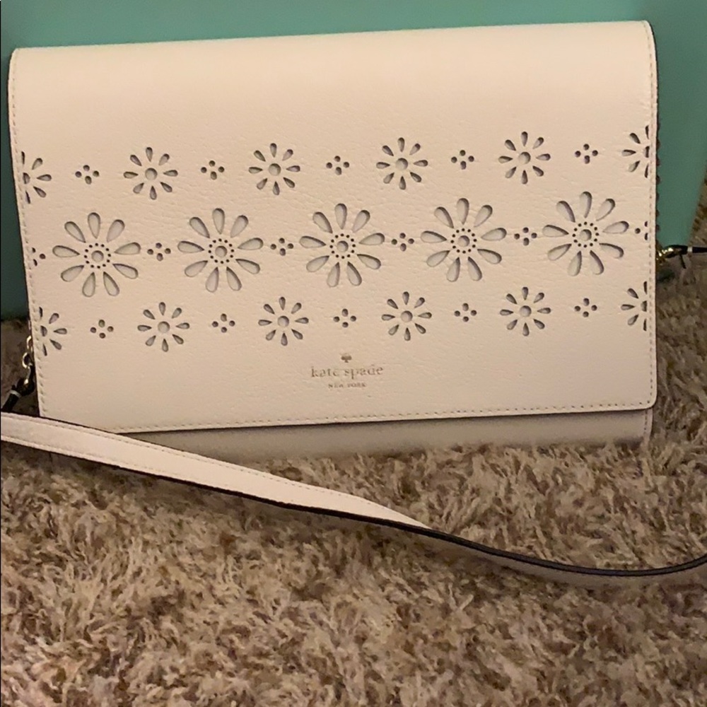 Kate Spade White Floral Crossbody Bag